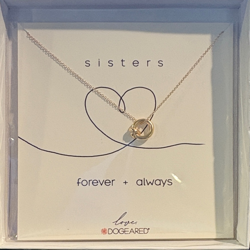 Dogeared Gold Filled Modern Sisters Forever and Always Love Knot Necklace New